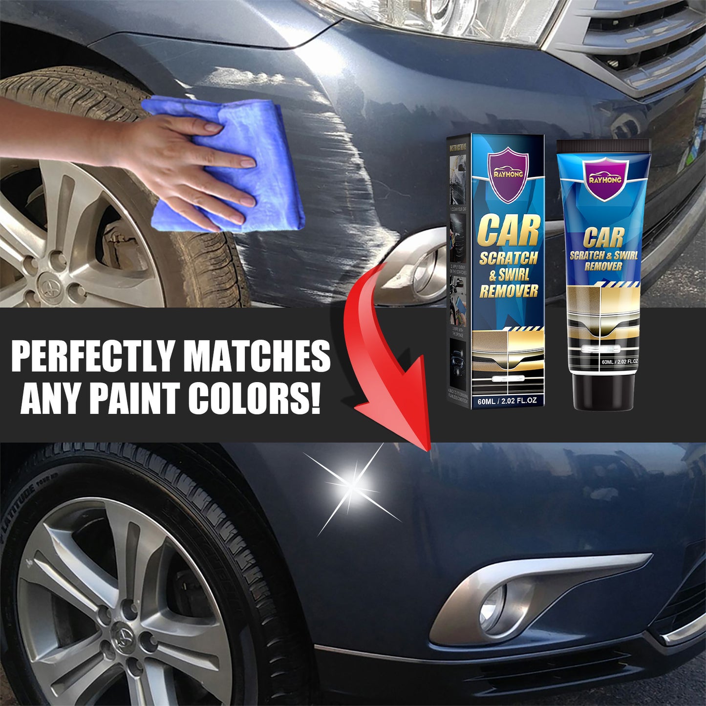 Car Scratch Repair Cream, Car Maintenance Refurbishment Paint Scratches Scratches Polishing Paint Repair Paste Automotive Scratch