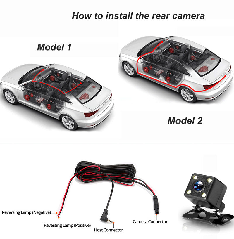 3-Inch Dual Lens Car Dash Cam - On-Dash Cameras with Front and Inside Recording, Night Vision, Wide Angle, Loop Recording, and G-Sensor - Vehicle Black Box for Safe Driving