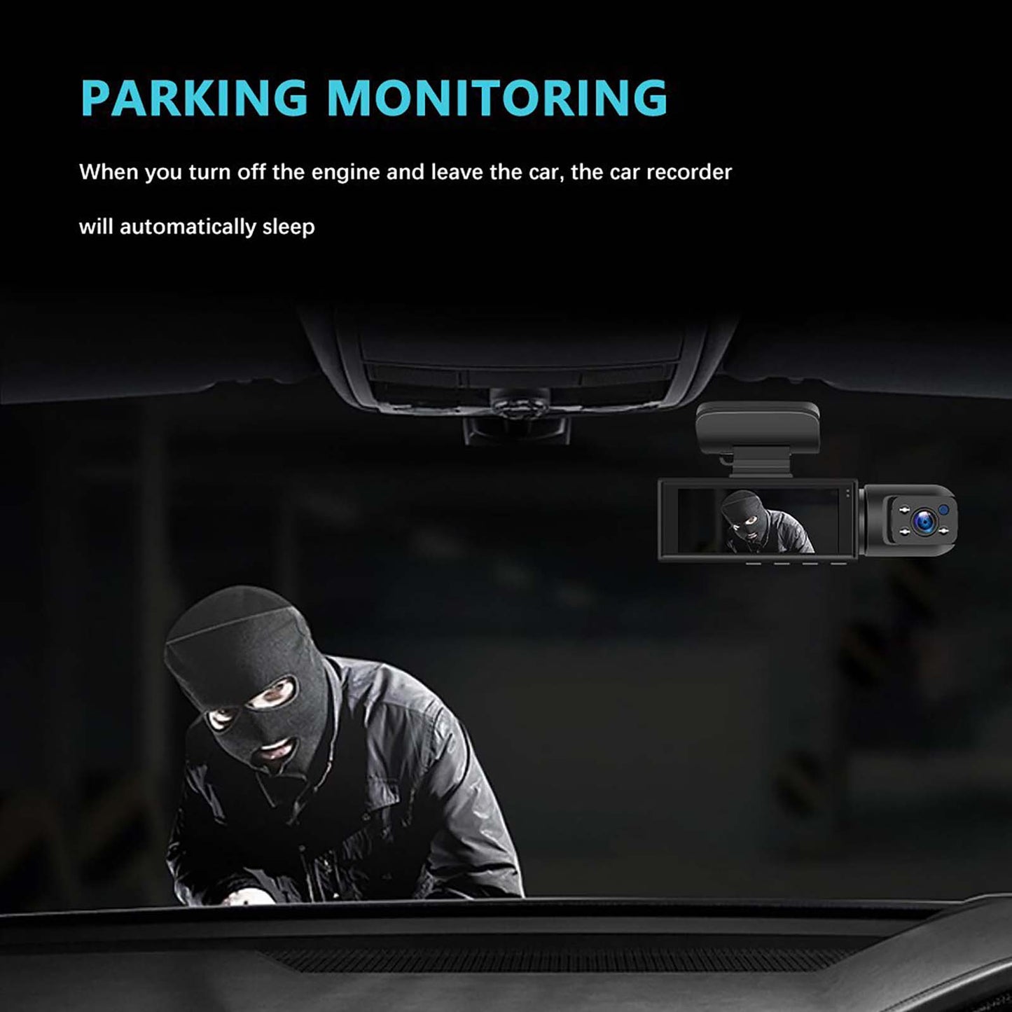 1080P Dual Camera Dash Cam for Cars, Driving Recorder with IR Night Vision, Loop Recording, Wide Angle Lens - 3.16 Inch IPS Screen,Parking Mode, Car Camera with 32GB TF Card